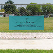 ターコイズグリーンの唇の美容院 横断幕 (インサイチュ)