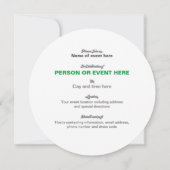 ターコイズグリーンの渦巻きモザイク丸型招待状 招待状 (裏面)