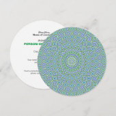 ターコイズグリーンの渦巻きモザイク丸型招待状 招待状 (正面/裏面)