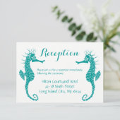 ターコイズグリーンの結婚式の披露宴 シーホース - ビーチ エンクロージャーカード (スタンド正面)