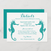 ターコイズグリーンの詳細 シーホース ビーチ ウェディング エンクロージャーカード (正面/裏面)