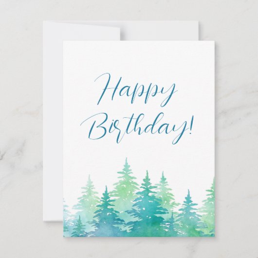 ターコイズグリーンウォーター色の常緑樹 カード (正面)