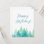 ターコイズグリーンウォーター色の常緑樹 カード (正面/裏面インサイチュ)