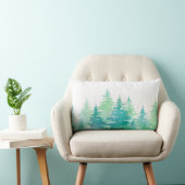 ターコイズグリーンウォーター色の常緑樹 ランバークッション (椅子)