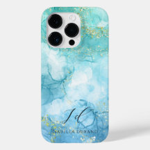 ターコイズグリーンウォーター色グリッターカスタマイズ