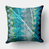 ターコイズグリーングレー抽象芸術 クッション (裏面)