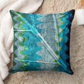 ターコイズグリーングレー抽象芸術 クッション (ブランケット)