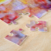 ターコイズグリーンサボテンはっきりしたフォトクローズアップスクエア ジグソーパズル (側面)