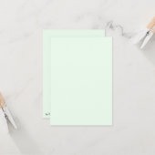 ターコイズグリーンソフト淡い色のホワイトパステル無地のカラー カード (正面/裏面インサイチュ)