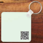 ターコイズグリーンソフト淡い色のホワイトパステル無地のカラー キーホルダー (裏面)