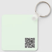 ターコイズグリーンソフト淡い色のホワイトパステル無地のカラー キーホルダー (裏面)