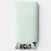 ターコイズグリーンソフト淡い色のホワイトパステル無地のカラー スリム缶クーラー (裏面)