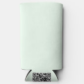 ターコイズグリーンソフト淡い色のホワイトパステル無地のカラー スリム缶クーラー (正面)