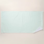 ターコイズグリーンソフト淡い色のホワイトパステル無地のカラー ビーチタオル (正面)