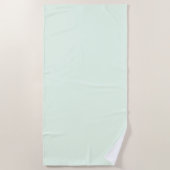 ターコイズグリーンソフト淡い色のホワイトパステル無地のカラー ビーチタオル (正面)