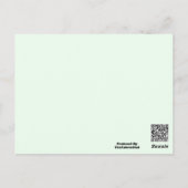 ターコイズグリーンソフト淡い色のホワイトパステル無地のカラー ポストカード (裏面)