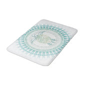 ターコイズグリーンタートルマンダラマリタイム バスマット (アングル)