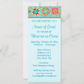 ターコイズグリーンパッチワークキルトブロックアート 招待状 (裏面)