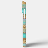 ターコイズグリーンフェイク金ゴールドグリッターストライプアート Case-Mate iPhoneケース (裏面 / 左)