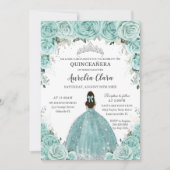 ターコイズグリーンフローラプリンセスシルバーキンセアニラ 招待状 (正面)