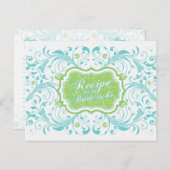 ターコイズグリーンフローラレシピカード ポストカード (正面/裏面)