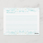 ターコイズグリーンフローラレシピカード ポストカード (裏面)