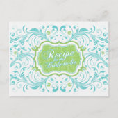 ターコイズグリーンフローラレシピカード ポストカード (正面)