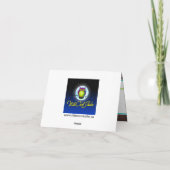 ターコイズグリーンブラウンクラックルフォトサンキューカード サンキューカード (裏面)