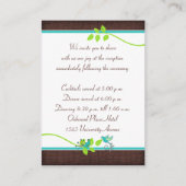 ターコイズグリーンブラウンフローラ鳥エンクロージャカード エンクロージャーカード (裏面)