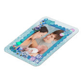 ターコイズグリーンブルーフォトフレーム マグネット (左側)