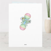 ターコイズグリーンブルーベビーシャワー招待状 サンキューカード (裏面)