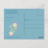 ターコイズグリーンブルーベビーシャワー ポストカード (裏面)