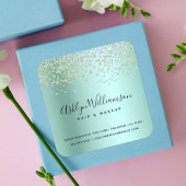 ターコイズグリーンヘアサロンメイクアップアーティストモダン スクエアシール