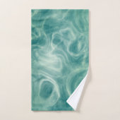 ターコイズグリーンマーブル抽象芸術 バスタオルセット (ハンドタオル)