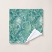 ターコイズグリーンマーブル抽象芸術 バスタオルセット (ウォッシュタオル)