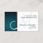 ターコイズグリーンモノグラム / DIY背景色 名刺 (裏面)