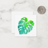 ターコイズグリーンモンスターリーフ ノートカード (正面/裏面インサイチュ)