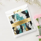 ターコイズグリーン金ゴールドブラックコウィド結婚ズ フェイバーバッグ (封をした状態)