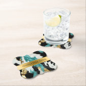 ターコイズグリーン金ゴールドブラックコウィド結婚ズ ペーパーコースター (インサイチュ)