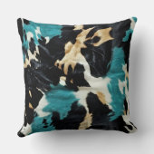 ターコイズグリーン金ゴールド白黒牛革 クッション (裏面)