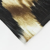 ターコイズグリーン金ゴールド白黒牛革 フリースブランケット (角)