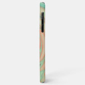 ターコイズグリーン青オレンジ渦巻きアート Case-Mate iPhoneケース (裏面/左)
