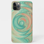 ターコイズグリーン青オレンジ渦巻きアート Case-Mate iPhoneケース (裏面)