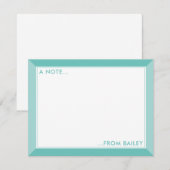 ターコイズグリーン2トーンの子供向けステーショナリー ノートカード (正面/裏面)