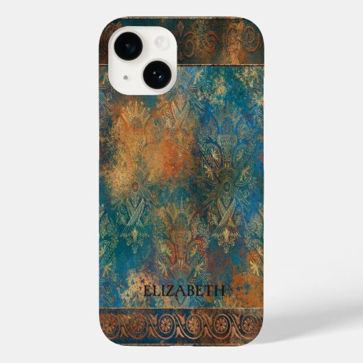 ターコイズグリーン コッパー 錆びたターコイズブルー Case-Mate iPhoneケース (裏面)