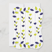 ターコイズグリーン トロピカル リーフ ウェディング 招待状 (裏面)