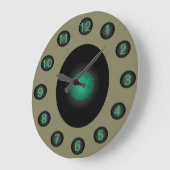 ターコイズグレイモダンホームデザイコンテンポラリーナー ラージ壁時計 (傾斜)