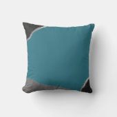 ターコイズグレイ&ブラックミニマル抽象芸術 クッション (正面)