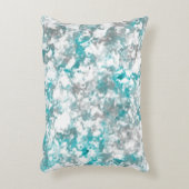 ターコイズグレーと白の大理石のテクスチャ アクセントクッション (正面(垂直))