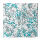 ターコイズグレーと白の大理石のテクスチャ タイル (正面)